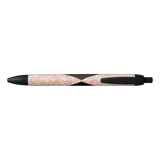 Roos Gold Glitter en Glamour Zwarte Inkt Pen (Achterkant)