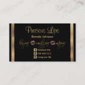 Roos Gold Glitter en Gold Lips Visitekaartje (Achterkant)