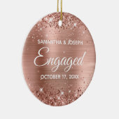 Roos Gold Glitter en kleine Folie Keramisch Ornament (Rechts)