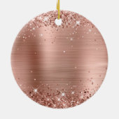 Roos Gold Glitter en kleine Folie Keramisch Ornament (Achterkant)