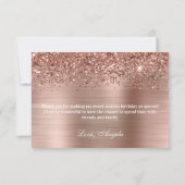 Roos Gold Glitter en Ombre Folie Bedankkaart (Achterkant)