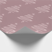 Roos Gold Glitter en Paarse kerstboomstructuur Cadeaupapier (Hoek)