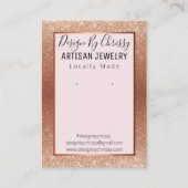 Roos Gold Glitter en roze juwelen-beeldschermkaart Visitekaartje (Voorkant)