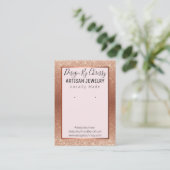 Roos Gold Glitter en roze juwelen-beeldschermkaart Visitekaartje (Staand voorkant)