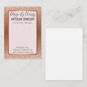 Roos Gold Glitter en roze juwelen-beeldschermkaart Visitekaartje (Voorkant / Achterkant)