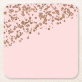 Roos Gold Glitter en roze Onderzetters (Voorkant)