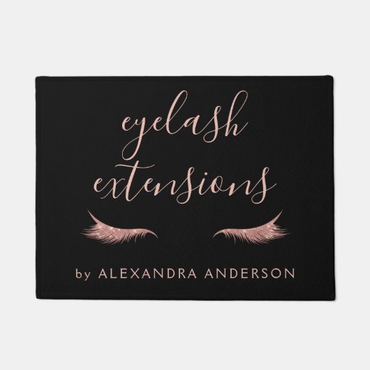 Roos Gold Glitter en Sparkle Eyelash Extension Deurmat (Voorkant)