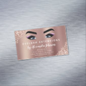 Roos Gold Glitter en Sparkle Eyelash Extension Magnetisch Visitekaartje (Voorbeeld)