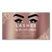 Roos Gold Glitter en Sparkle Eyelash Extension Magnetisch Visitekaartje (Voorkant)