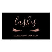 Roos Gold Glitter en Sparkle Eyelash Extension Magnetisch Visitekaartje (Voorkant)