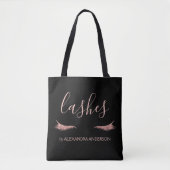 Roos Gold Glitter en Sparkle Eyelash Extension Tote Bag (Voorkant)