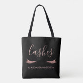 Roos Gold Glitter en Sparkle Eyelash Extension Tote Bag (Achterkant)