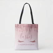 Roos Gold Glitter en Sparkle Eyelash Extension Tote Bag (Voorkant)