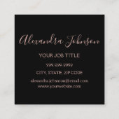 Roos Gold Glitter en Sparkle Eyelash Extension Vierkante Visitekaartje (Achterkant)