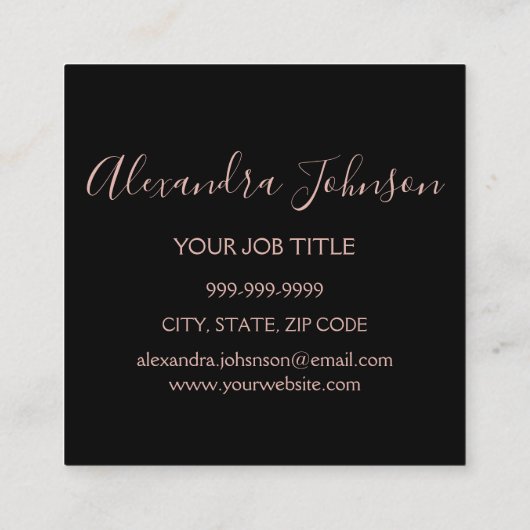 Roos Gold Glitter en Sparkle Eyelash Extension Vierkante Visitekaartje (Achterkant)