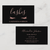 Roos Gold Glitter en Sparkle Eyelash Extension Visitekaartje (Voorkant / Achterkant)