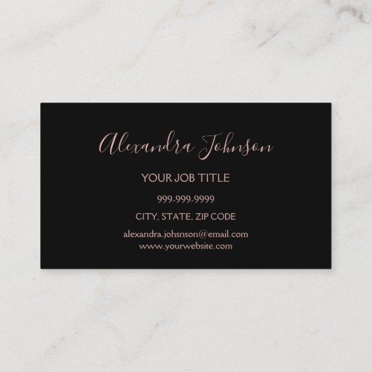 Roos Gold Glitter en Sparkle Eyelash Extension Visitekaartje (Achterkant)