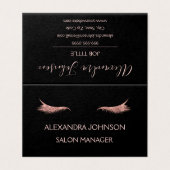 Roos Gold Glitter en Sparkle Eyelash Extension Visitekaartje (Buitenkant ongevouwen)