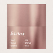 Roos Gold Glitter en Sparkle Eyelash Extension Visitekaartje (Binnenkant ongevouwen)