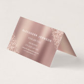 Roos Gold Glitter en Sparkle Eyelash Extension Visitekaartje (Achterkant)