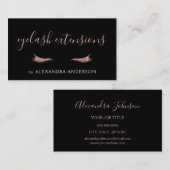 Roos Gold Glitter en Sparkle Eyelash Extension Visitekaartje (Voorkant / Achterkant)