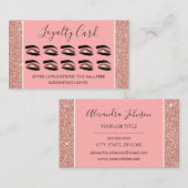 Roos Gold Glitter en Sparkle Eyelash Extensions Klantenkaartje (Voorkant / Achterkant)