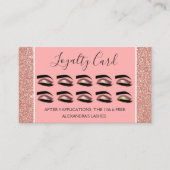 Roos Gold Glitter en Sparkle Eyelash Extensions Klantenkaartje (Voorkant)