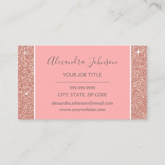 Roos Gold Glitter en Sparkle Girly Loyalty Punch (Achterkant)