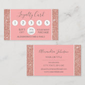 Roos Gold Glitter en Sparkle Girly Loyalty Punch (Voorkant / Achterkant)