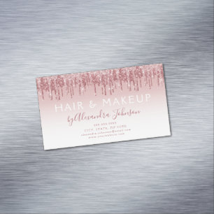 Roos Gold Glitter en Sparkle Hair Makeup Beauty Magnetisch Visitekaartje