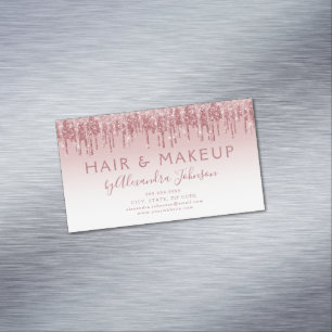 Roos Gold Glitter en Sparkle Hair Makeup Beauty Magnetisch Visitekaartje