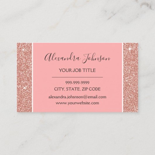 Roos Gold Glitter en Sparkle Lashes Loyaliteit Klantenkaartje (Achterkant)