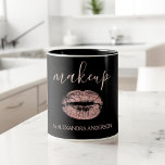 Roos Gold Glitter en Sparkle Lipstick Makeup Tweekleurige Koffiemok<br><div class="desc">Blush Pink - Roos Gold Glitter en Sparkle Lipstick Make-up Artist Coffee Cup. Het zakelijke contact en beroep kunnen worden gewijzigd om te worden gebruikt voor elk type bedrijf. Neem contact op met de ontwerper voor aanvullende overeenkomende items.</div>