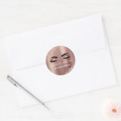 Roos Gold Glitter en Sparkle Make-up Artiest Ronde Sticker (Envelop)