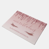 Roos Gold Glitter en Sparkle Microblading Deurmat (Schuin)