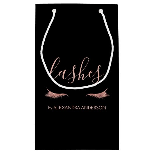 Roos Gold Glitter en Sparkle Wimpers Klein Cadeauzakje (Achterkant)