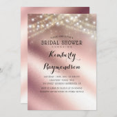 Roos Gold Glitter en Sring Lights Vrijgezellenfees Kaart (Voorkant / Achterkant)