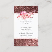 Roos Gold Glitter en Waterverf Flowers  Visitekaartje (Achterkant)