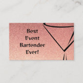 Roos Gold Glitter Event Bartender Visitekaartje (Voorkant)