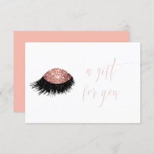 Roos Gold Glitter Eye Cadebewijs Kaart