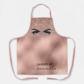 Roos Gold Glitter Eye Eyelash Handgeschreven Monog Schort (Voorkant)