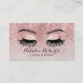 Roos Gold Glitter Eyelash Extensions Beauty Salon Visitekaartje (Voorkant)