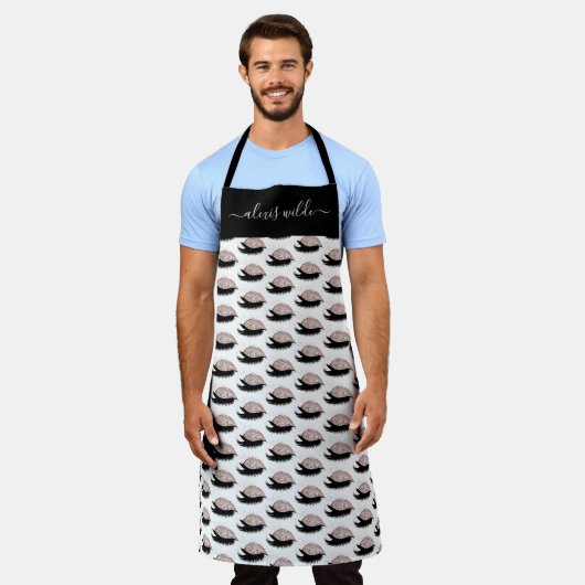 Roos Gold Glitter Eyelashes Aangepaste salon Schort (Gedragen)