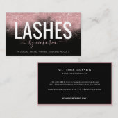 Roos Gold Glitter Eyelashes-technicus zwart roze Visitekaartje (Voorkant / Achterkant)
