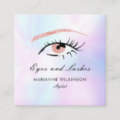 Roos Gold Glitter Eyes and Lashes Iridescent Vierkante Visitekaartje (Voorkant)