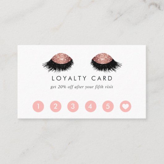 Roos Gold Glitter Eyes Klantenkaartje (Voorkant)