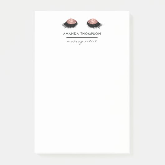 Roos Gold Glitter Eyes Post-it® Notes (Voorkant)