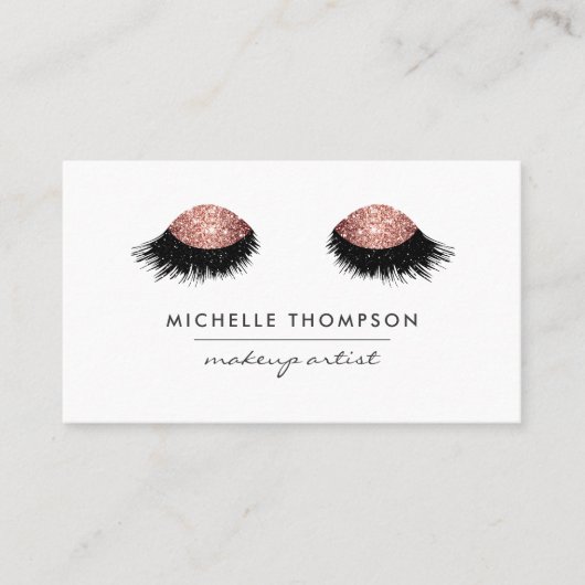 Roos Gold Glitter Eyes Visitekaartje (Voorkant)