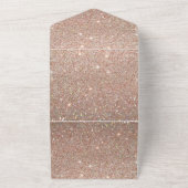 Roos Gold Glitter Fab Birthday Party All In One Uitnodiging (Buitenkant)