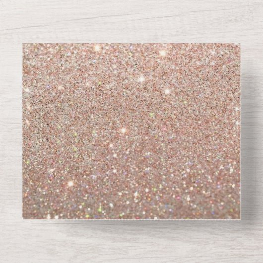 Roos Gold Glitter Fab Birthday Party All In One Uitnodiging (Achterkant)